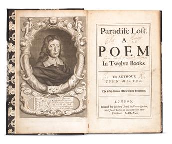 MILTON, JOHN. Paradise Lost . . . Fifth Edition, Adornd with Sculptures. 1691